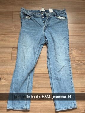 H&M Light Blue High-Rise Straight Jeans